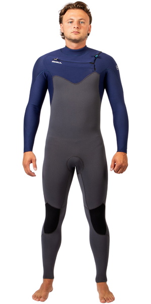 2026 GUL Mens Yulex Flexor 3/2mm Chest Zip Wetsuit FX1219-GRBL - Grey / Blue